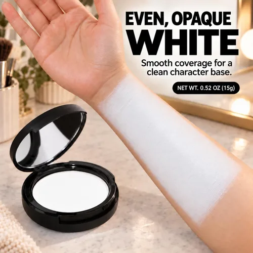 Vista 3 de honlley Clown White Face Paint Cream, Goth Halloween Foundation Makeup, 15g