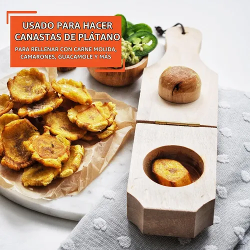 Vista 5 de Tostonera para relleno de tostones. por Imusa Diámetro del molde: 2 3/4 pulgadas, longitud total de 8 pulgadas, práctica correa para colgar, 1