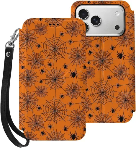 Vista 35 de SWEET TANG Compatible with iPhone 17 Pro Wallet Case Women PU Leather Shockproof Protective Folio Flip Cover (Cute Thanksgiving Turkey Maple Leaf)