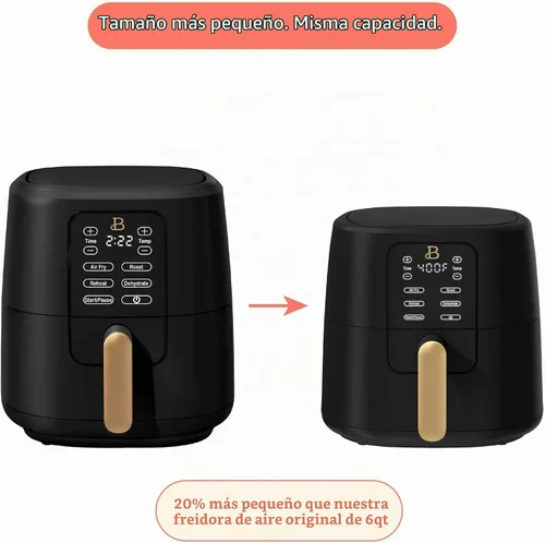 Vista 3 de Freidora de aire digital de 6 cuartos de galón, freidora de aire con pantalla táctil grande con control programable de tiempo y temperatura Sésamo