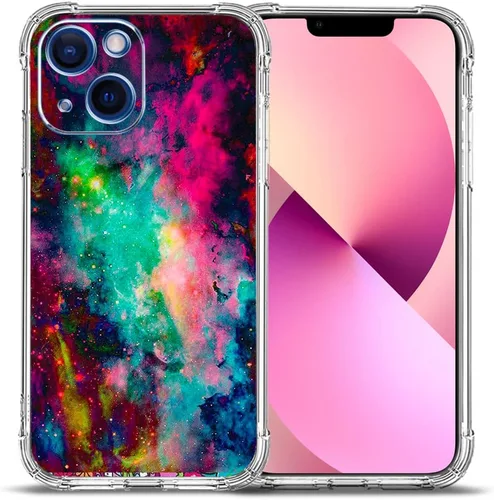 Vista 16 de Funda para iPhone 13 Pro Max, protección contra caídas de flores de mariposa azul, rosa, a prueba de golpes, carcasa protectora de cuerpo completo
