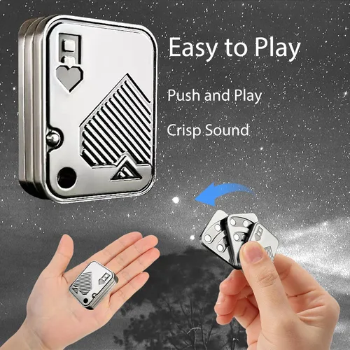 Vista 4 de Deslizador de Dedos, Tarjeta de Poker Metálica de 3 Capas, Clicker de Dedos, Juguetes para Dedos para Adultos, Alivian el Estrés, la Ansiedad