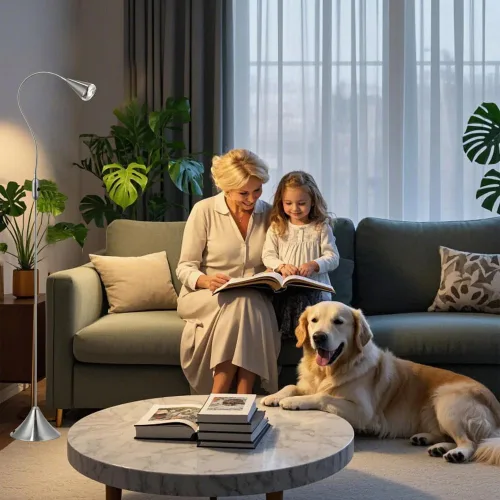 Vista 2 de HomeFocus Lámpara de pie LED,Lámpara de pie,Energía eficiente Super Brillante,Níquel