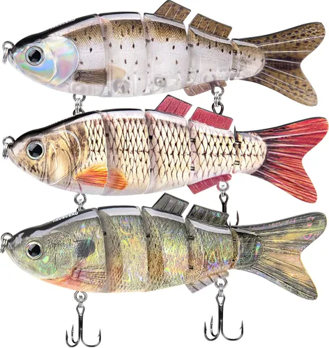 Vista 17 de TRUSCEND Swimmax - Señuelos de pesca fáciles de atrapar con ganchos BKK, ondulación, vibración, traqueteo y gorgoteo para más mordeduras, cebos