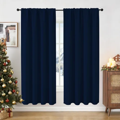 Vista 47 de CUCRAF Cortinas opacas cortas para oscurecer la habitación, paneles de cortina para ventana, bolsillo para cortinero, cortinas sólidas