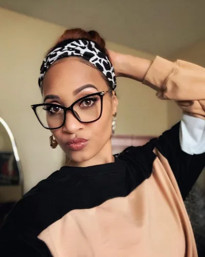 Vista 5 de FEISEDY Marco de gafas de ojo de gato de gran tamaño con lentes transparentes para mujer B2460
