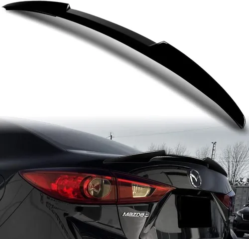 Vista 6 de EPARTS - Alerón trasero de plástico ABS estilo V, tapa extendida compatible con Mazda 3 Sedan 2014, 2015, 2016, 2017, 2018 (estilo carbono)