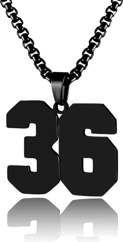 Vista 46 de Collar de Número Dorado para Hombre, Cadena de Acero Inoxidable con Colgante de Número para Atletas, Joyería Deportiva Personalizada para Niños