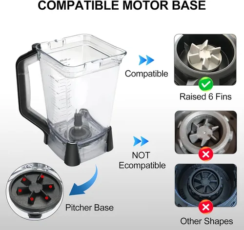 Vista 6 de Piezas de repuesto Ninja Blender, jarra de 72 onzas con tapa de bloqueo, vasos de licuadora Ninja Blenders compatibles con BL610, BL610BRN, BL610C