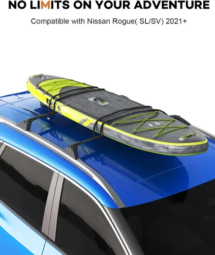 Vista 13 de Wonderdriver Barras Transversales de Techo Bloqueables 260lb Compatibles con Nissan Rogue 2021-2026 (con Rieles de Techo Empotrados), Rieles