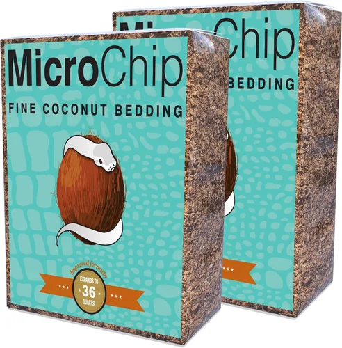Vista 3 de Microchip - Mezcla de sustrato de coco fino y chips de cáscara de coco para tanques de terrario bioactivos, reptiles, invertidos, ranas, tarántulas