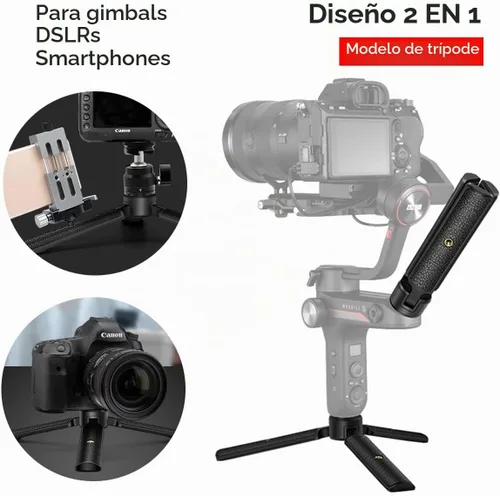 Vista 4 de Agarre de mango extendido/trípode 2 en 1 para estabilizador de cardán, soporte de trípode de mesa y agarre de mango para DJI Ronin-S, Zhiyun