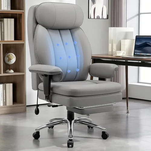 Vista 10 de BestGlory Silla de oficina grande y alta con soporte lumbar, silla de escritorio de cuero ejecutivo, silla de juegos cómoda resistente con cojín