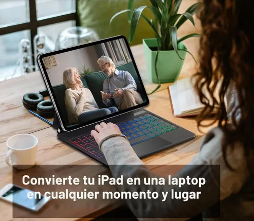 Vista 7 de Touchpad - Funda de teclado mágico para Samsung Galaxy Tab S10 Lite/S10 FE/S9 FE 5G 10.9 pulgadas/Tab S9 S8 S711 pulgadas, cubierta magnética