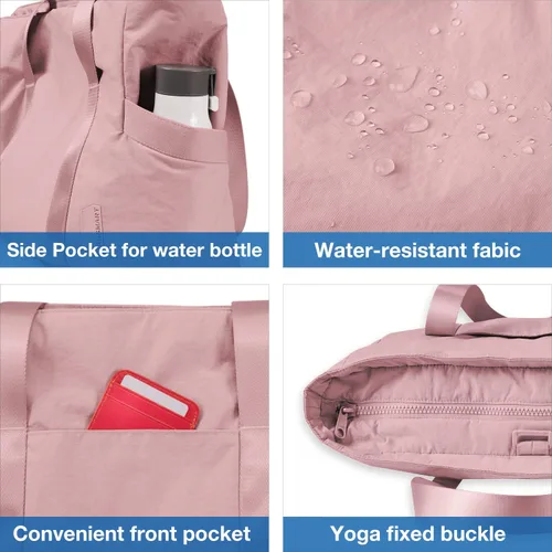 Vista 5 de BAGSMART Bolso de mano grande para mujer, bolso de hombro con asa superior con hebilla para esterilla de yoga para gimnasio, trabajo, escuela