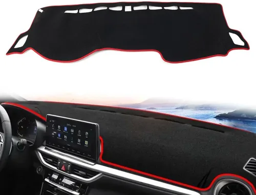 Vista 3 de FSFY - Tapete para cubierta de salpicadero de automóvil, para KIA Forte 2019-2023 para K3 Cerato 2019-2022, rojo LHD