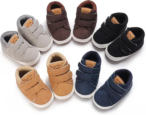 Vista 7 de SOFMUO Zapatos deportivos para bebés, niños y niñas, de piel sintética, antideslizantes, suela de goma suave, botines de vestir para niños pequeños