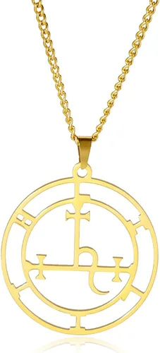Vista 13 de EUEAVAN Sigil of Lilith Collar para mujeres y hombres Hécate gótico Lilith Diosa Sigil colgante Lucifer Signo mitología pagana joyería regalo