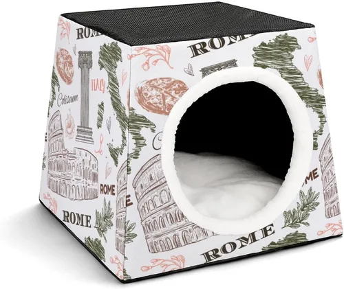 Vista 8 de Fashion Capsule Pet Waterloo plegable Cat House Cat Bed Cat Sofá 3 en 1 Diseño para mascotas pequeñas Pastel Púrpura Corazón