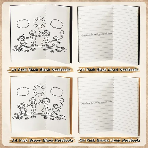 Vista 3 de Mimorou 96 cuadernos pequeños a granel de 3.5 x 5.5 pulgadas, cuadernos pequeños con rayas y en blanco para viajeros, estudiantes, regalos