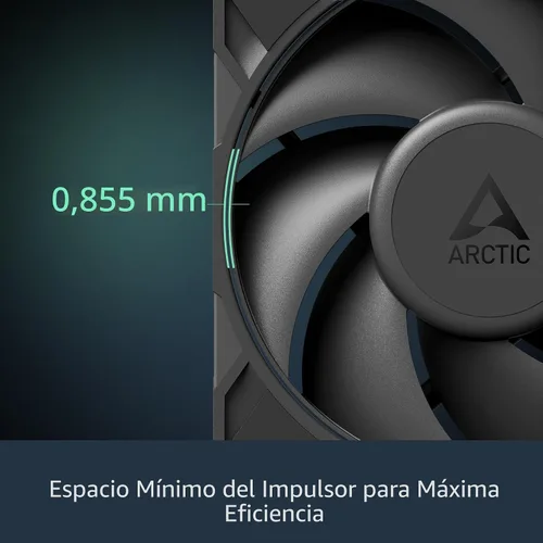 Vista 6 de ARCTIC P12 Pro - Potente Ventilador Premium, Ventilador PWM de 120 mm, 600-3000 RPM, 0 RPM <5% PWM, Rodamiento de Fluido Dinámico, 4-Pin - Negro