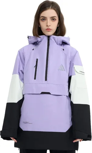 Vista 9 de Chaqueta de esquí Anorak de snowboard Abrigo sudadera holgada con capucha de nieve aislada impermeable cálido para mujeres y hombres