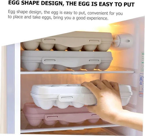 Vista 6 de Zerodeko Caja de huevos de pollo anticolisión con tapa, rosa, paquete de 2, plástico