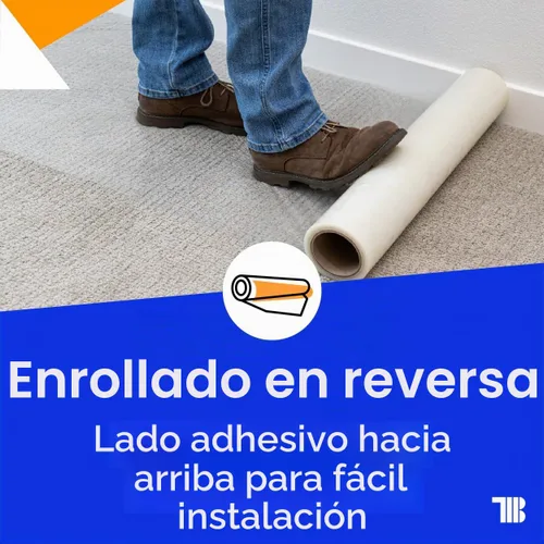 Vista 7 de TapeManBlue Rollo de película protectora de alfombra de 36 pulgadas x 200 pies, película protectora de plástico autoadhesiva para alfombras