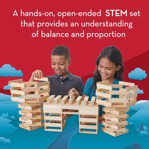 Vista 6 de MindWare KEVA Structures - Juego de bloques de construcción de madera de 600 tablones, incluye 600 tablones de pino KEVA, 30 tarjetas de ideas