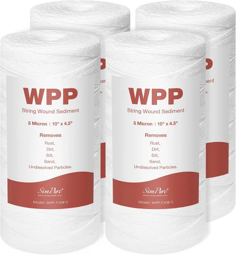 Vista 8 de SimPure - Cartucho de filtro de agua para sedimentos y heridas de 5 micras, 20 x 4.5 pulgadas, repuesto para agua de pozo de sedimentos para toda