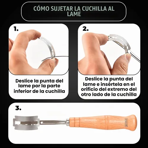 Vista 4 de Orblue - Herramienta de puntuación de masa coja para pan artesanal, herramienta de puntuación de masa madre para pan artesanal, herramienta