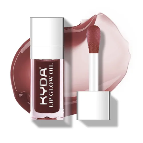 Vista 12 de KYDA Aceite de brillo labial hidratante, brillo labial de aceite hidratante transparente voluminizador, aceite labial teñido para el cuidado