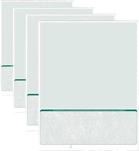 Vista 2 de VersaCheck ValueChex - 500 cheques de cupones comerciales en blanco - Green Classic - Formulario de 500 hojas #1002 - Verificar en la parte inferior