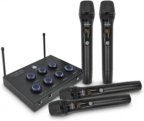 Vista 10 de Sound Town Sistema mezclador de karaoke con micrófono inalámbrico de 16 canales con 2 micrófonos inalámbricos, HD ARC, óptico (Toslink), AUX