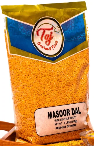 Vista 2 de TAJ Premium Indian Masoor Dal, lentejas rojas (4 libras)