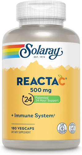 Vista 7 de SOLARAY Reacta-C con vitamina C 500 mg - 200 mg concentrado de bioflavonoide, vitaminas de defensa inmunológica - Suplemento patentado de apoyo