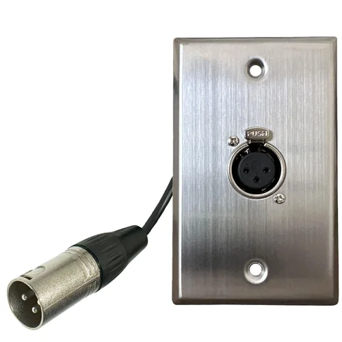Vista 8 de DIYTECH - Placa de pared XLR de acero inoxidable de 1 puerto, hembra a