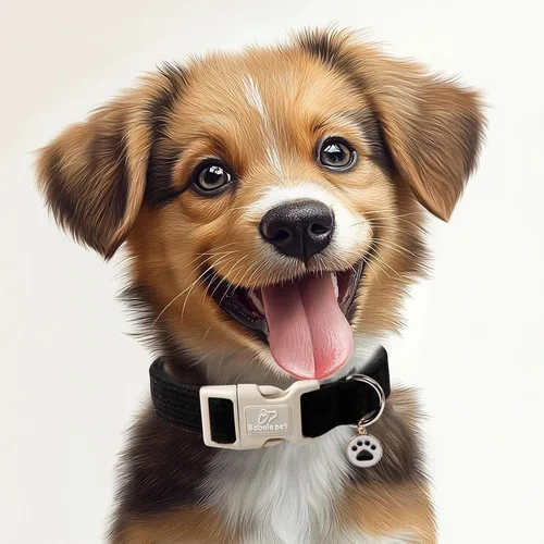 Vista 2 de Lindo Collar de Corduroy para Perro - Collar Ajustable Negro para Perros Pequeños de 4-10lbs, Resistente al Desvanecimiento con Cierre Seguro