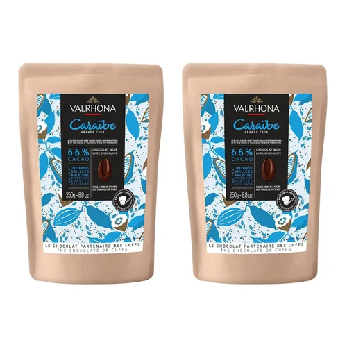 Vista 16 de Valrhona Premium French Barras de Chocolate Negro para Hornear (Feves). Clásico GUANAJA 70% Cacao. Fácil de Derretir. Fácil de Picar. Intenso