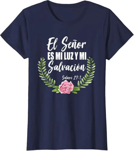 Vista 12 de El Señor Es Mi Luz - Camiseta de la Biblia Cristiana Española Negro