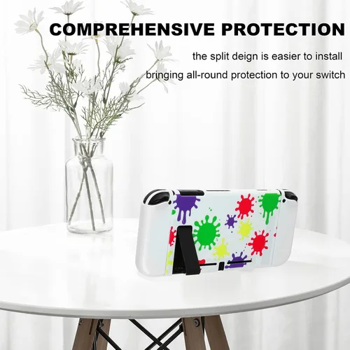 Vista 7 de Funda protectora acoplable compatible con interruptor, carcasa rígida para controladores Switch y Joy-Con con 4 agarres para el pulgar, para funda