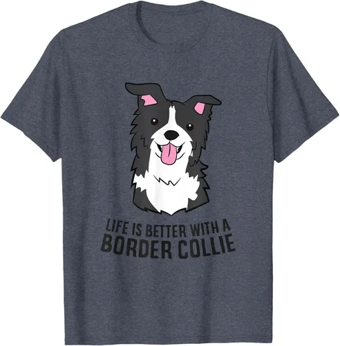 Vista 62 de Camiseta Border Collie Owner Life Is Better With a Border Collie Dog, Blanco, S