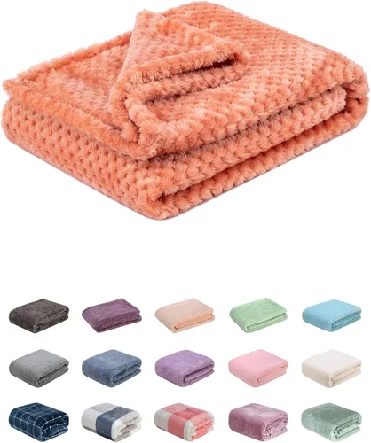 Vista 36 de Manta difusa o manta mullida para bebé, suave y cálida y acogedora manta de lana de coral para niños pequeños, bebés o recién nacidos, para cuna