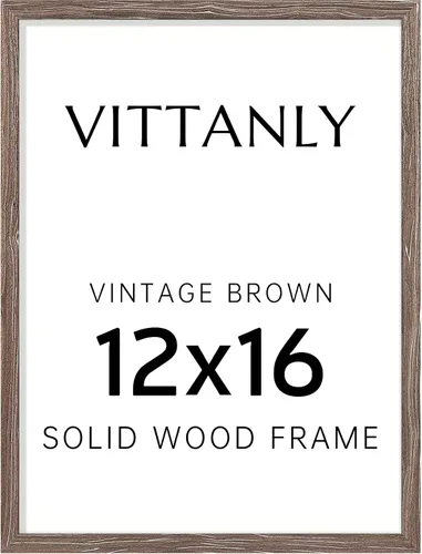 Vista 222 de Vittanly - Marco de fotos de 4 x 6 pulgadas de madera maciza con plexiglás, incluye paspartú de 3,5 x 5, para colgar en la pared o poner sobre una