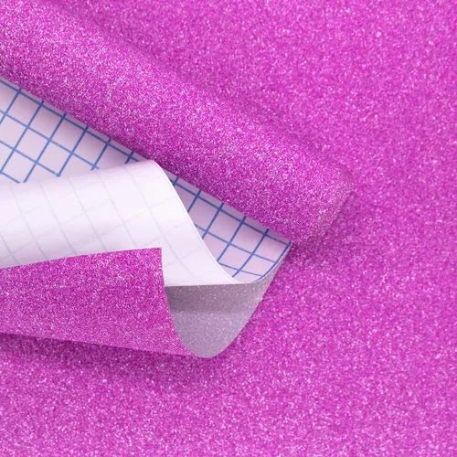 Vista 5 de Papel tapiz de purpurina morada, papel tapiz autoadhesivo para gabinete, envoltura de regalos, decorativo, extraíble, de 17.7 x 393.7 pulgadas