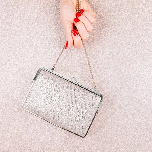Vista 6 de Marco rectangular plateado con cierre de beso de 7 pulgadas para hacer bolsas, cierre de monedero, accesorios de manualidades