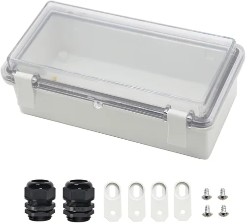 Vista 10 de Zulkit Caja de conexiones plástico ABS a prueba de polvo impermeable IP65 cajas eléctricas universales con carcasa de bisagra para exteriores