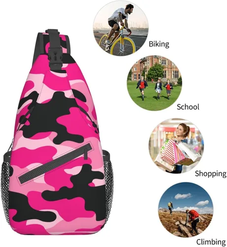 Vista 5 de Crossbody Bag For Women Men Travel Hiking Backpack Sling Shoulder Chest Bags Casual Daypack Purse