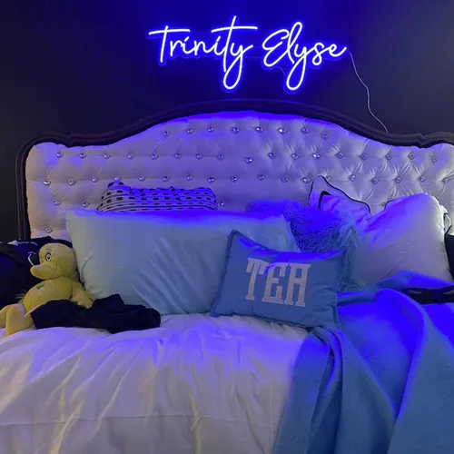 Vista 6 de Letreros LED de neón personalizados para decoración de pared de dormitorio, boda, fiesta de cumpleaños, decoración del hogar, letrero de neón
