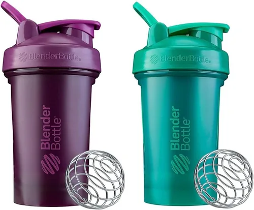 Vista 9 de BlenderBottle Classic v2 - Botella mezcladora de 20 onzas, transparente/negro, y botella mezcladora Classic V2 de 20 onzas, verde esmeralda
